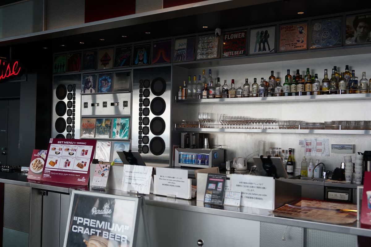 Shibuya Sky rooftop bar and drink counter