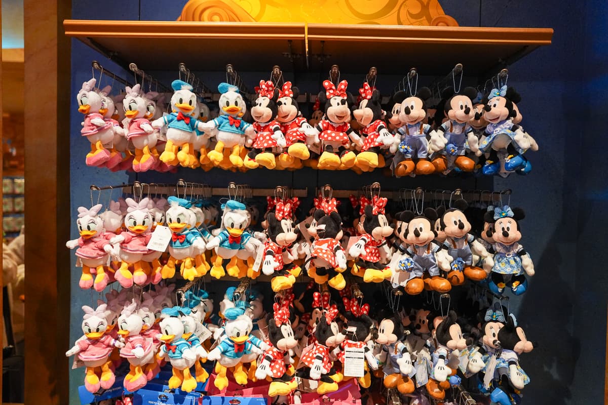 Tokyo DisneySea gift shop with character plushies
