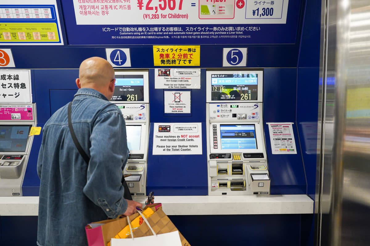 Skyliner ticket kiosk at Narita Airport