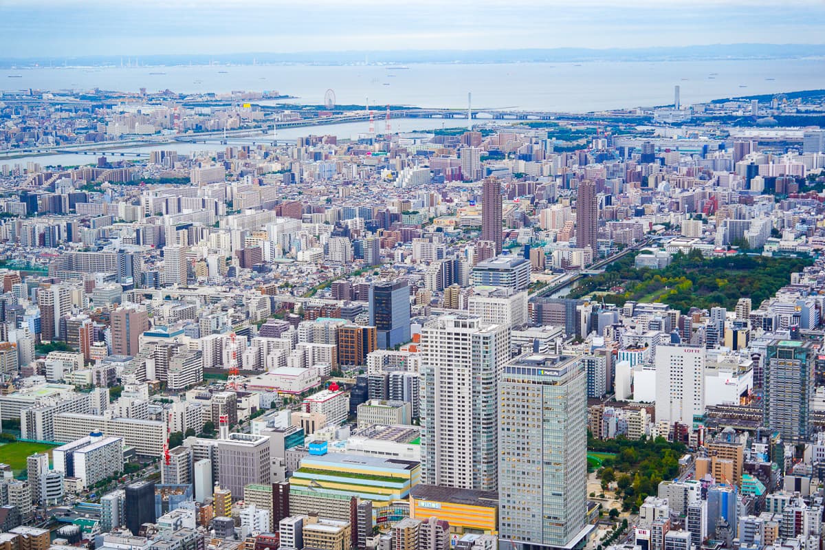 Daytime panoramic view from Tokyo Skytree 350m Tembo Deck