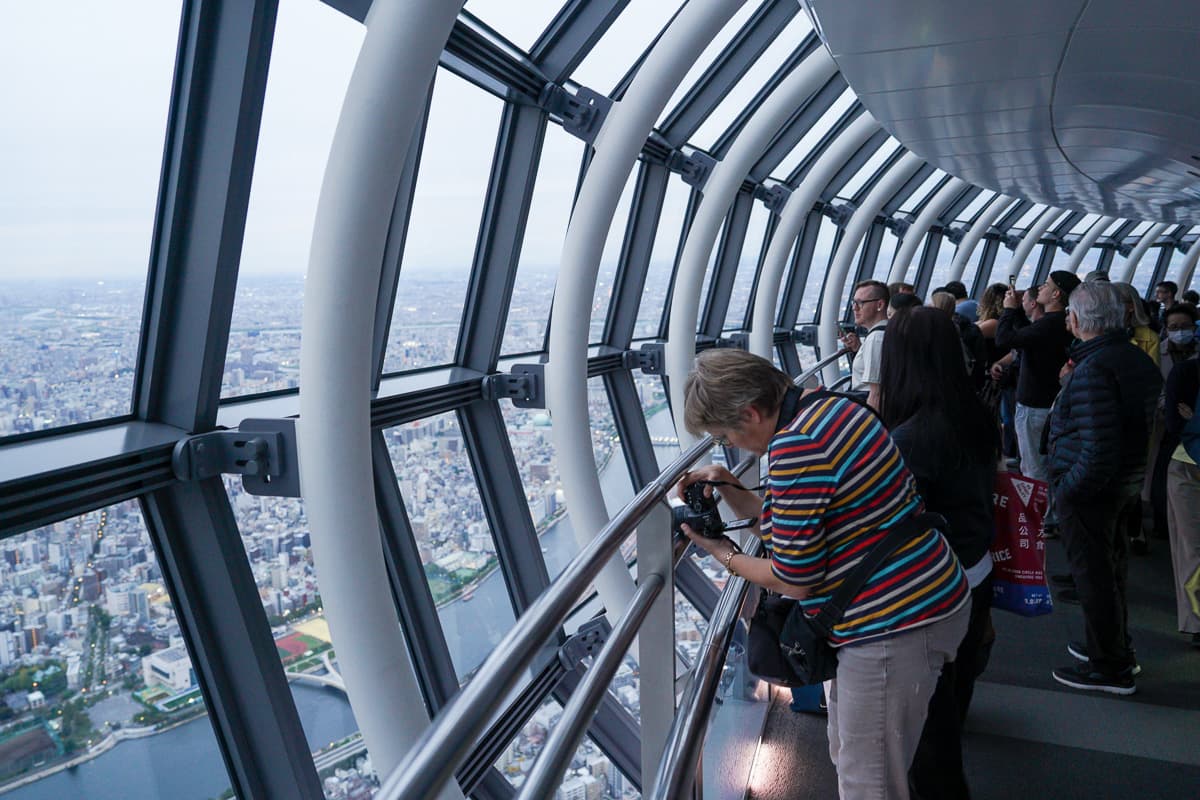Tokyo Skytree 450m Tembo Galleria ramp with visitors