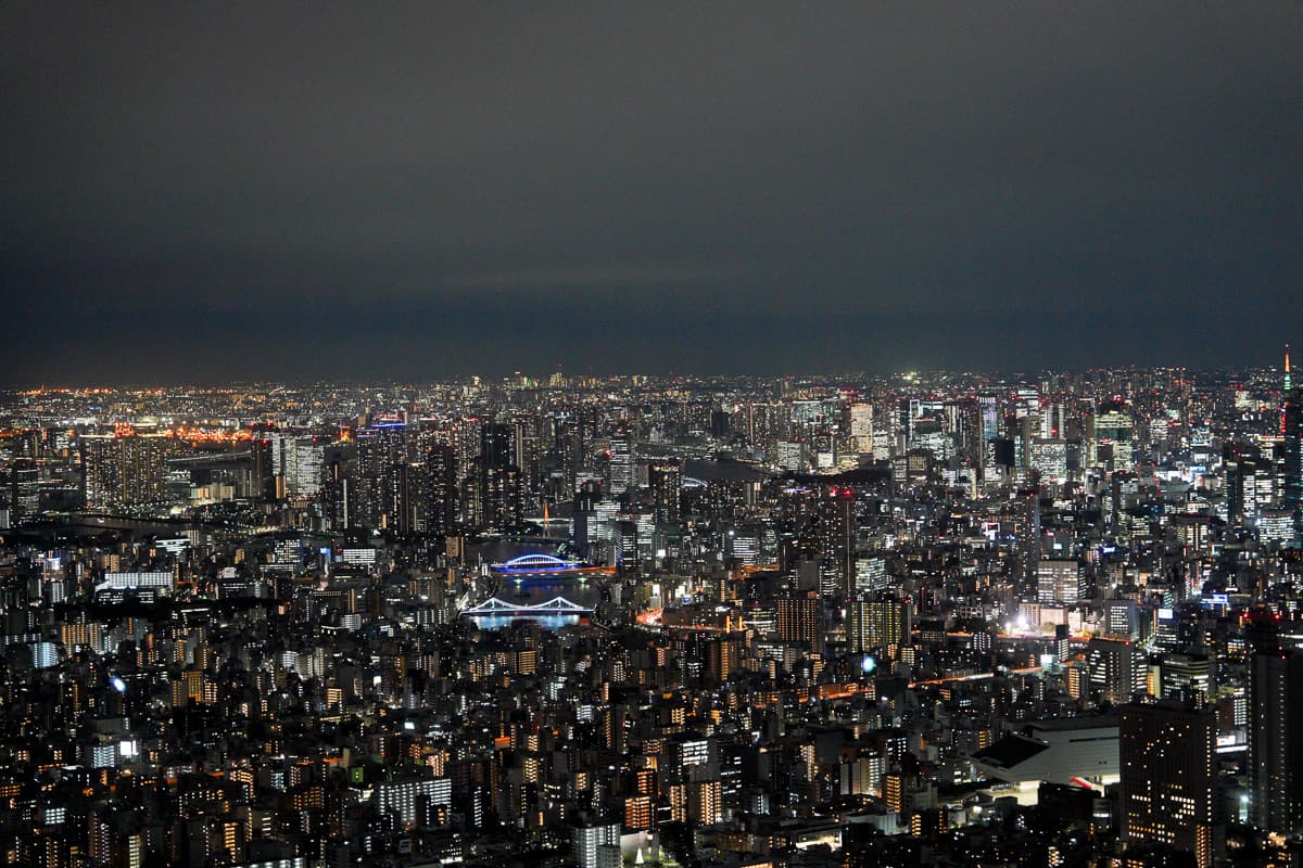 Tokyo night view from Skytree observatory