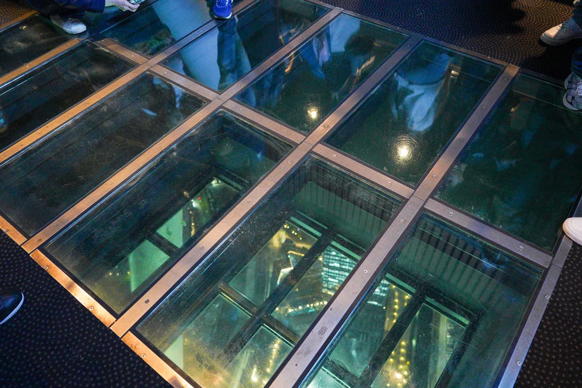 Glass floor at Tokyo Skytree 340m observation deck