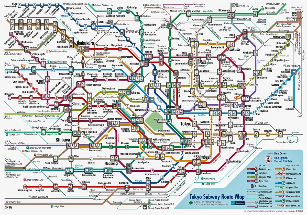 Tokyo subway route map