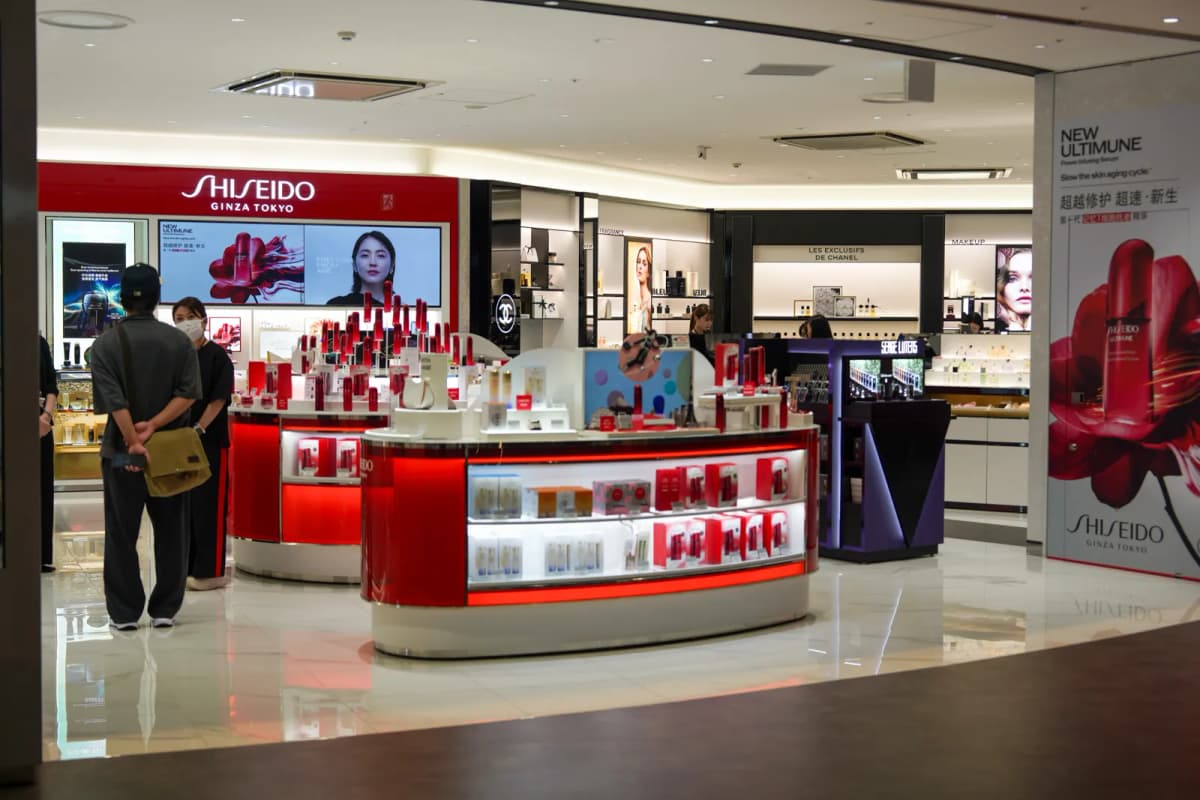 Shiseido shop in the Fukuoka Airport duty free area