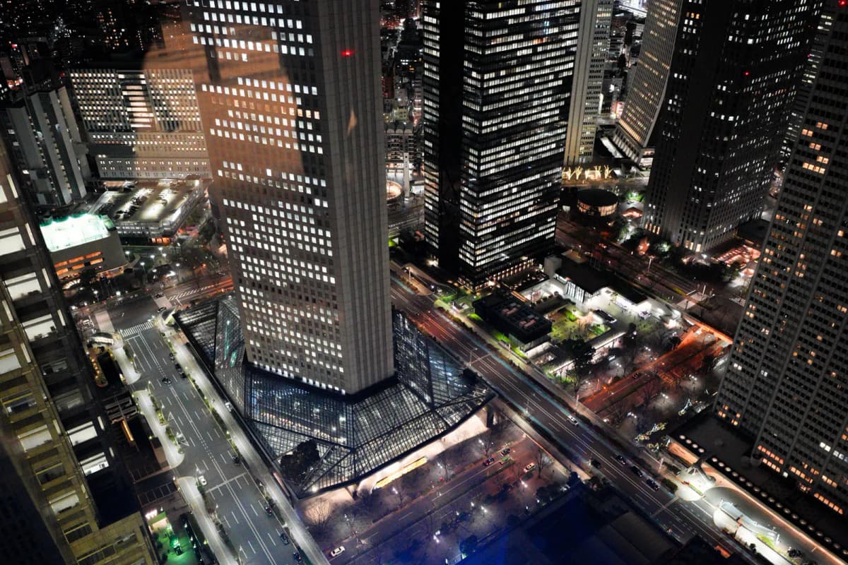 Shinjuku office towers at night from the 45th floor