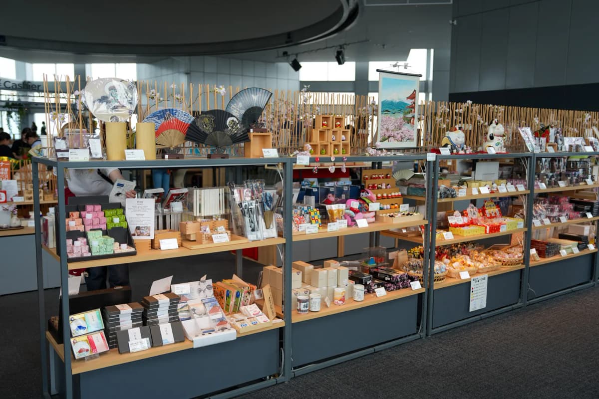 Gift shop shelves in the observatory