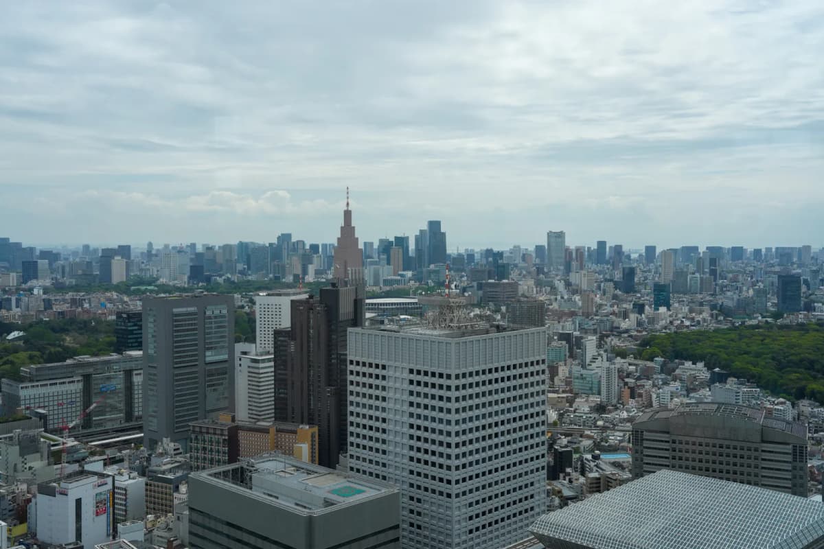 Daytime view over Tokyo from the Tokyo Metropolitan Government Building observatory