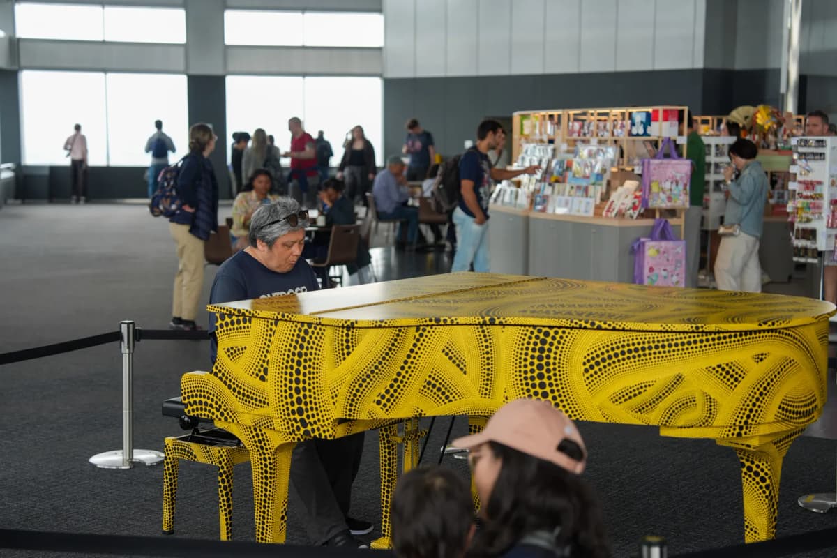 Yellow piano in the South Observatory